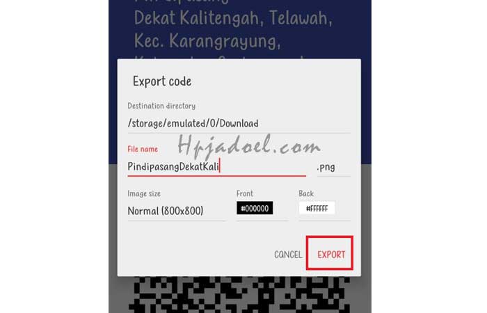 simpan qr code lokasi maps